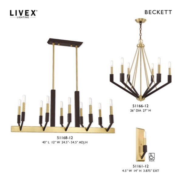 Beckett 6 Light Satin Brass And Bronze C