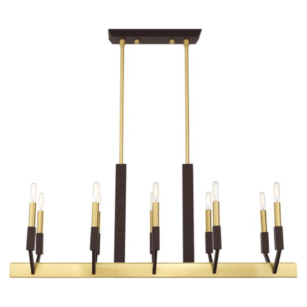 Beckett 10 Light Satin Brass And Bronze
