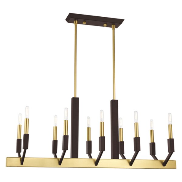Beckett 10 Light Satin Brass And Bronze