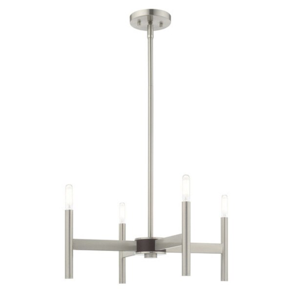 Copenhagen 4 Light Brushed Nickel Mini Chandelier