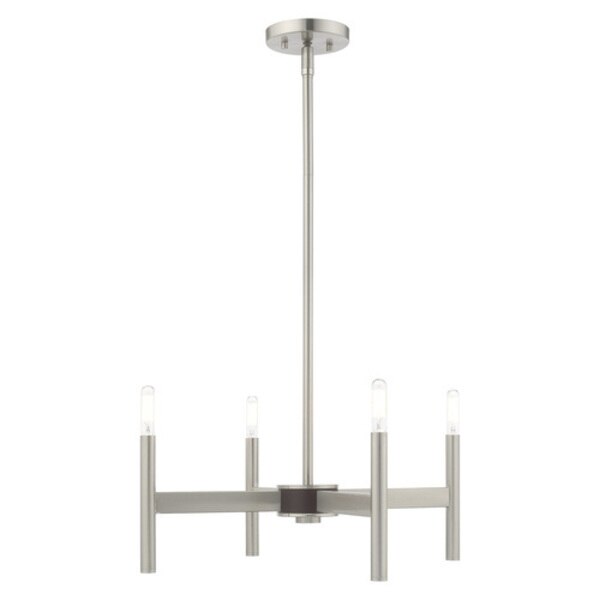 Copenhagen 4 Light Brushed Nickel Mini Chandelier