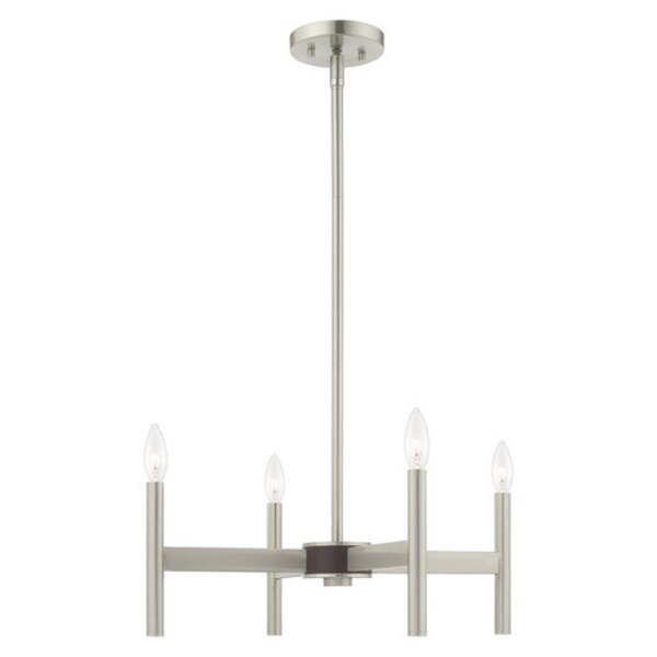 Copenhagen 4 Light Brushed Nickel Mini Chandelier