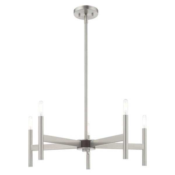 Copenhagen 5 Light Brushed Nickel Chande