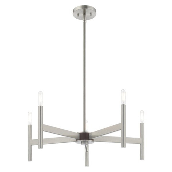 Copenhagen 5 Light Brushed Nickel Chande