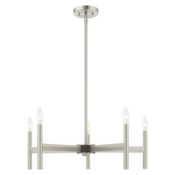 Copenhagen 5 Light Brushed Nickel Chande