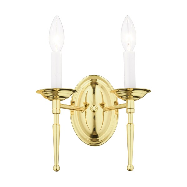 Williamsburgh 2 Light Polished Brass Wall Sconce