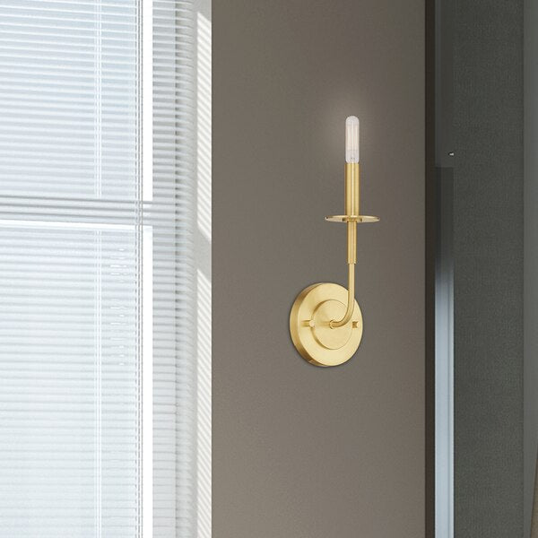 Lisbon 1 Light Satin Brass ADA Wall Scon