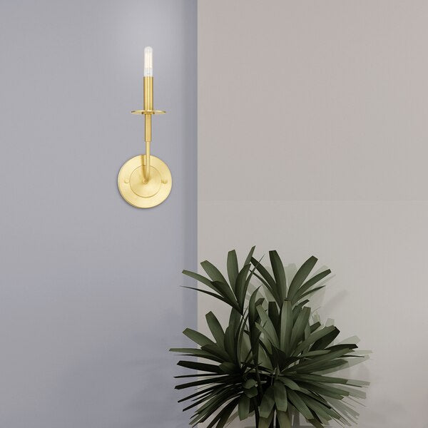 Lisbon 1 Light Satin Brass ADA Wall Scon