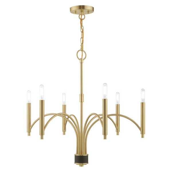 Wisteria 6 Light Satin Brass Chandelier