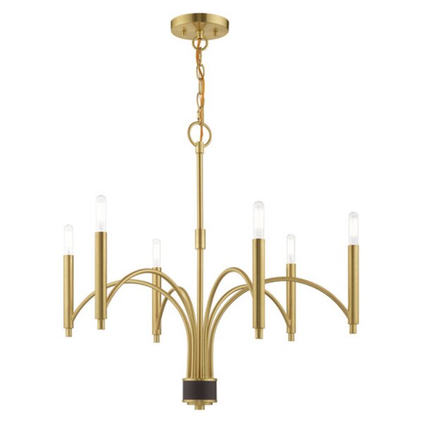 Wisteria 6 Light Satin Brass Chandelier
