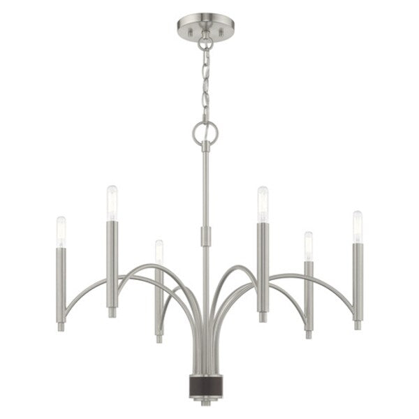 Wisteria 6 Light Brushed Nickel Chandeli
