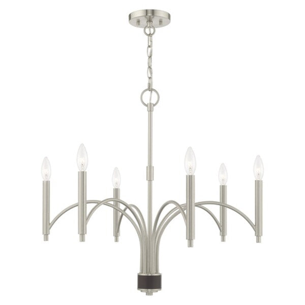 Wisteria 6 Light Brushed Nickel Chandeli