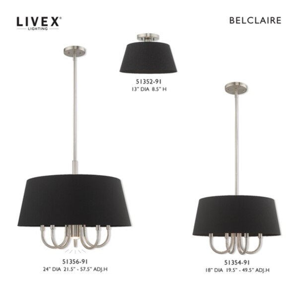 Belclaire 4 Light Brushed Nickel Pendant