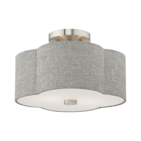 Kalmar 2 Light Brushed Nickel Ceiling Mount