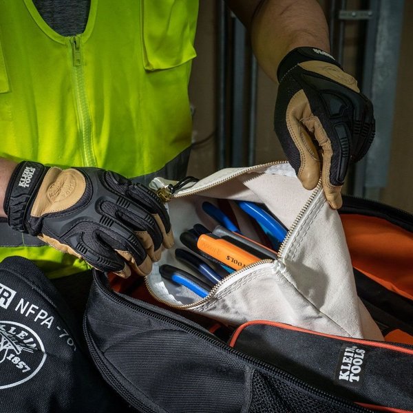 Tool Bag, #10 Canvas with Brass Zipper, 1 Pockets, natural, 7