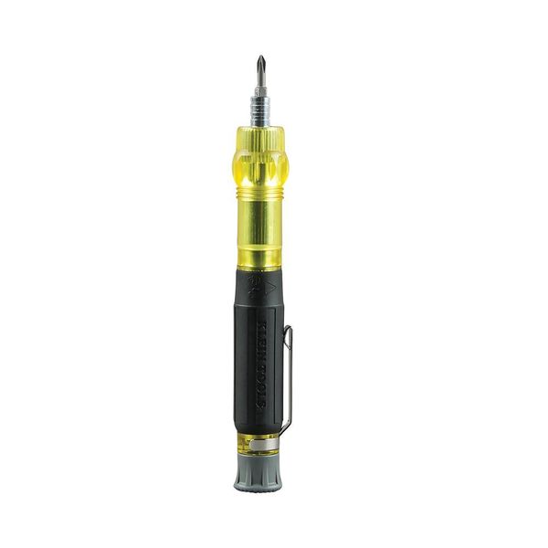 Multi-Bit Electronics Pocket Screwdriver, SAE, 4-In-1 #0, #00, 1/8 in, 3/32 in, 6 1/2 in L
