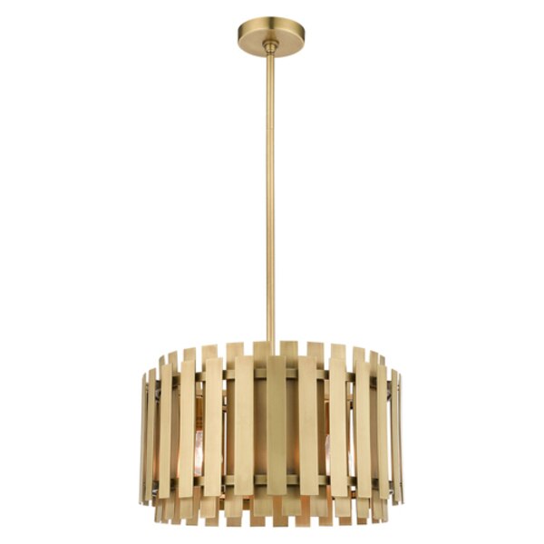 Greenwich 5 Light Natural Brass Pendant
