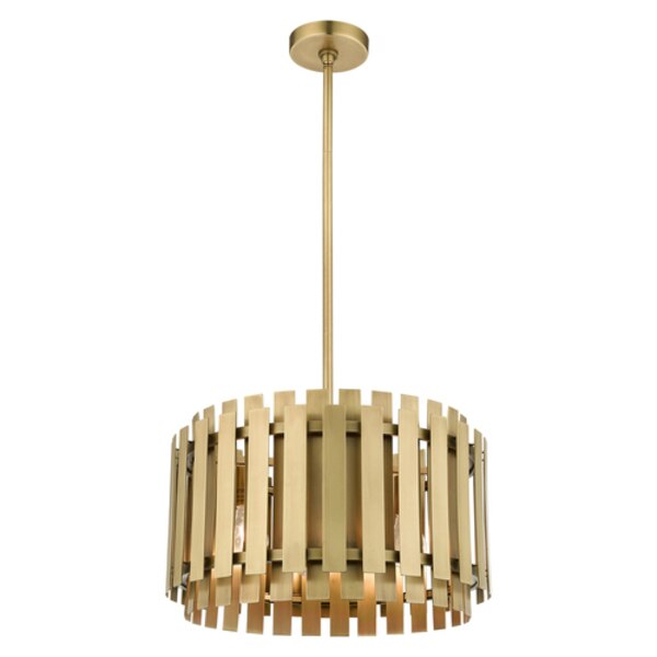 Greenwich 5 Light Natural Brass Pendant