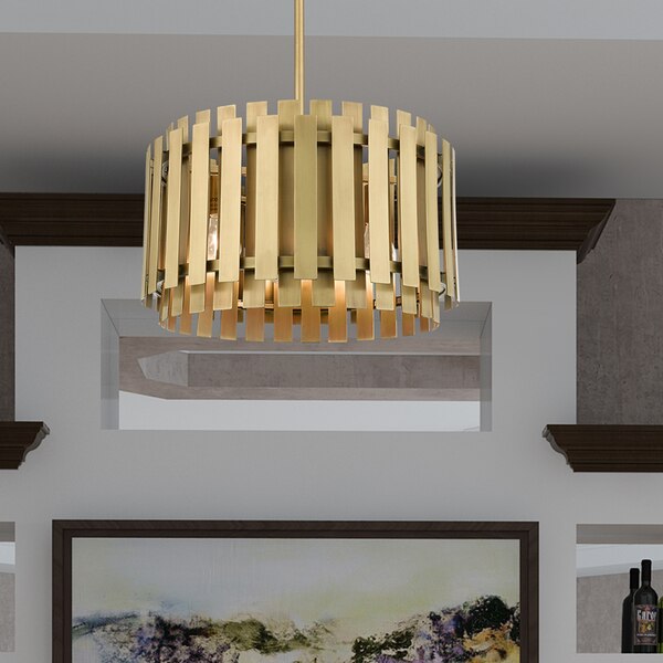 Greenwich 5 Light Natural Brass Pendant