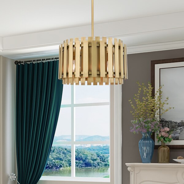 Greenwich 5 Light Natural Brass Pendant