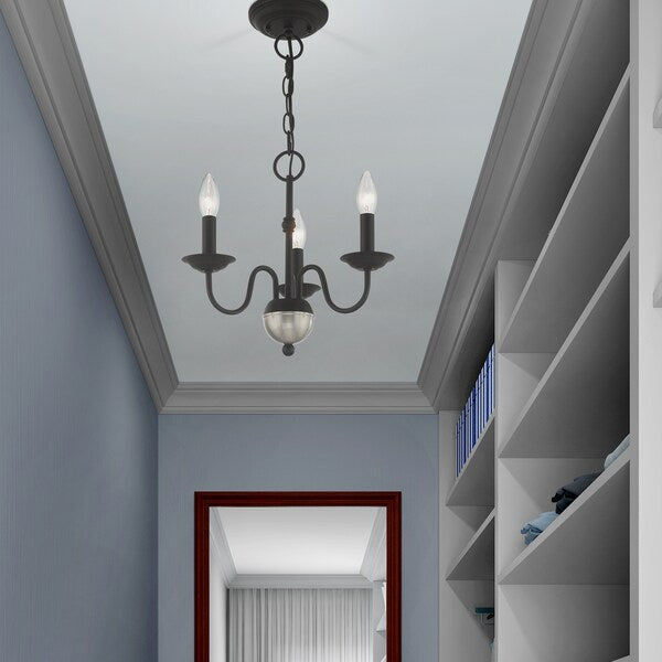 Windsor 3 Light Black Mini Chandelier