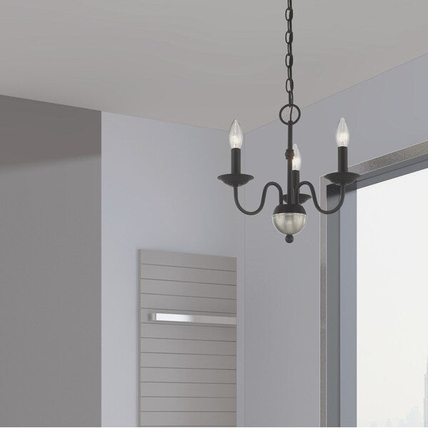 Windsor 3 Light Black Mini Chandelier