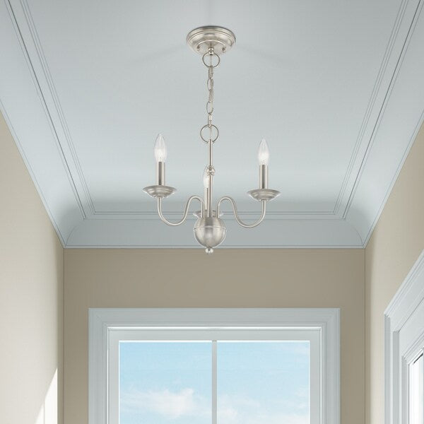 Windsor 3 Light Brushed Nickel Mini Chan