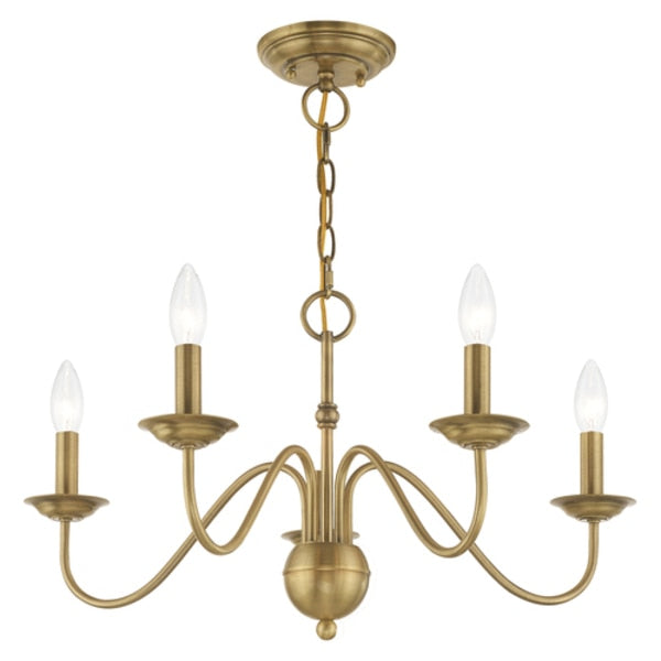 Windsor 5 Light Antique Brass Chandelier