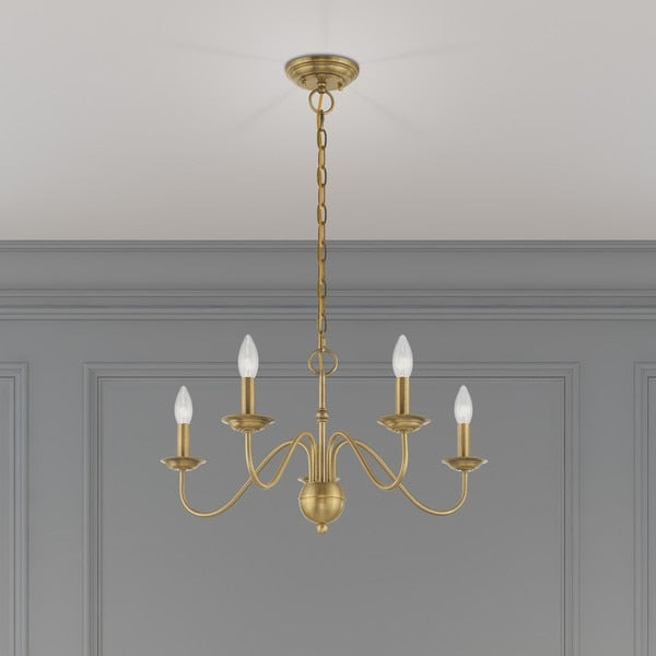 Windsor 5 Light Antique Brass Chandelier