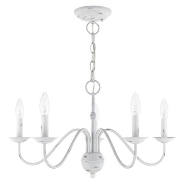 Windsor 5 Light Antique White Chandelier