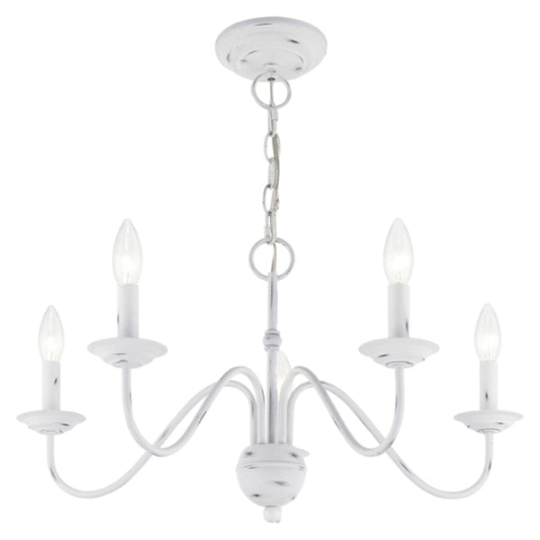 Windsor 5 Light Antique White Chandelier
