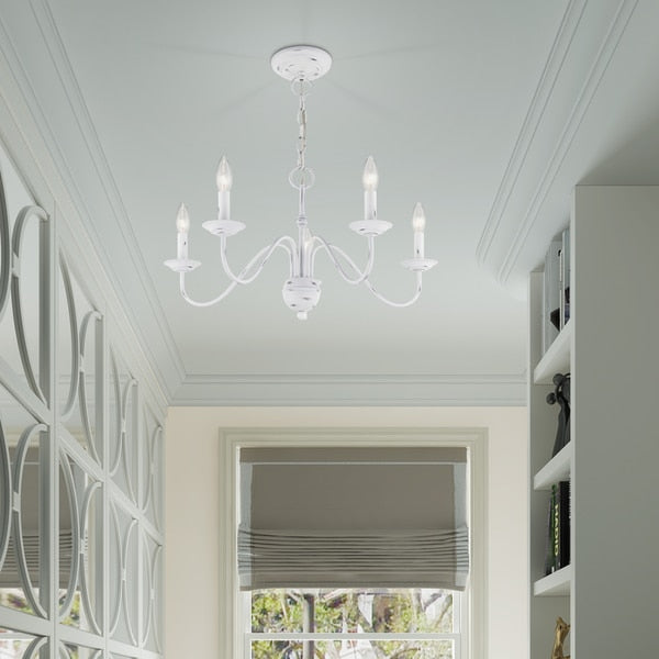 Windsor 5 Light Antique White Chandelier