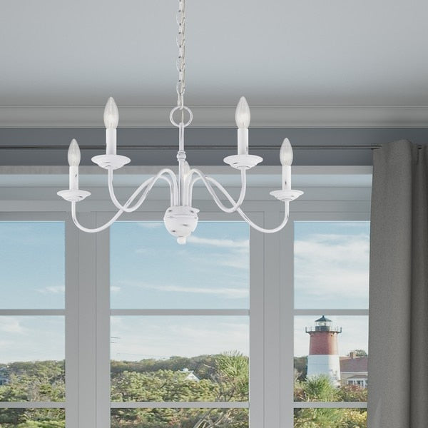 Windsor 5 Light Antique White Chandelier