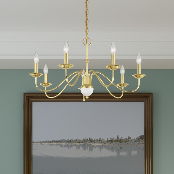 Windsor 7 Light Polished Brass Chandelier
