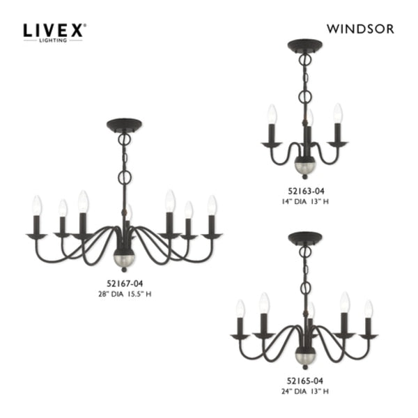 Windsor 7 Light Black Chandelier