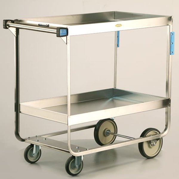 NSF Stainless Steel 2 Deep Shelf Utility Cart;700 Lb Capacity, 21