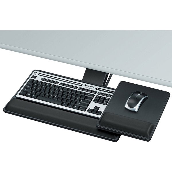 Keyboard Tray, Blk, Glide Track 21-3/4 In.