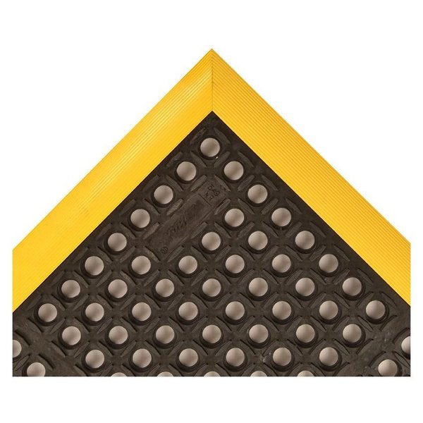 Black with Yellow Border Antifatigue Mat 3 ft 2 in W x 5 ft 4 in L, 7/8 in