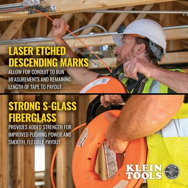 Fish Tape, Round, Fiberglass, 13