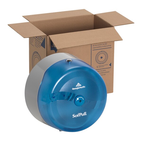 Sofpull Toilet Paper Dispenser, Centerpull, Splash Blu