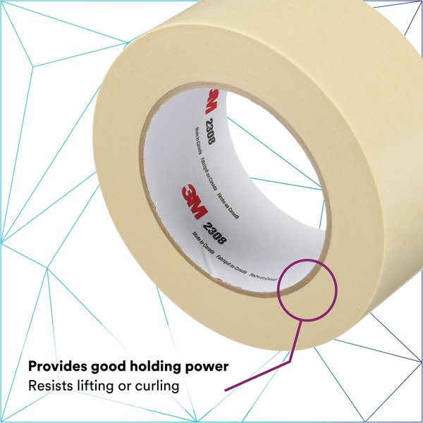 Tape, Crepe Paper, Tan, 5.3 mil Thick, PK24