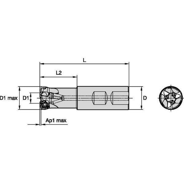 Cutter, Mill, VXF-09 D1.25 Z3 In Weldon