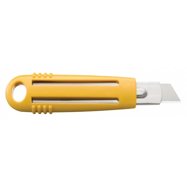 5-3/4 in. L. Self-Retracting Safety Knife, Rounded Safety Blade, ABS
