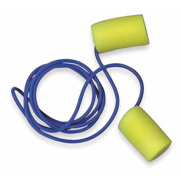 E-A-R Classic Disposable Corded Earplugs, Cylinder Shape, Yellow/Blue, 29 dB NRR, 200 Pairs/Box