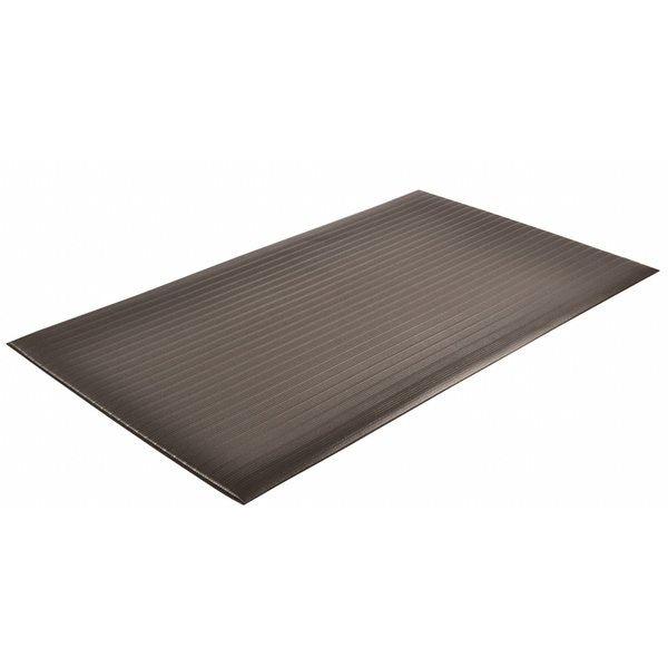 Antifatigue Runner, Black, 60 ft L x 2 ft W, PVC Closed Cell Foam, Corrugated Surface Pattern