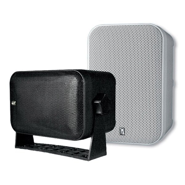 Outdoor Box Speakers, Black, 5-1/2in.D, PR