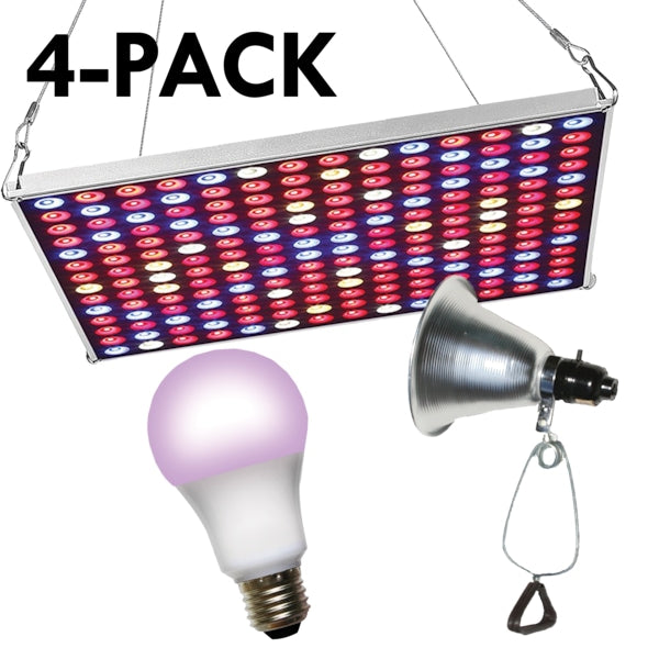 LED Grow Panel & Clamp On Red & Blue Spectrum Grow Light Kit 12 Pcs Kit
