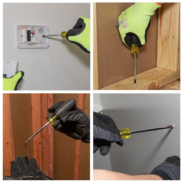 Screwdriver Set, General Purpose, Slotted and Phillips Tip, Steel Shank, Ergonomic Grip, 7-Piece