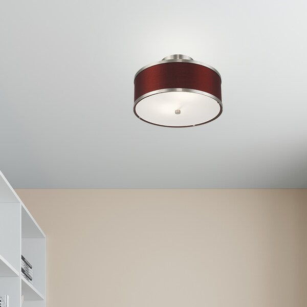 Park Ridge 2 Light Brushed Nickel Ceiling Mount