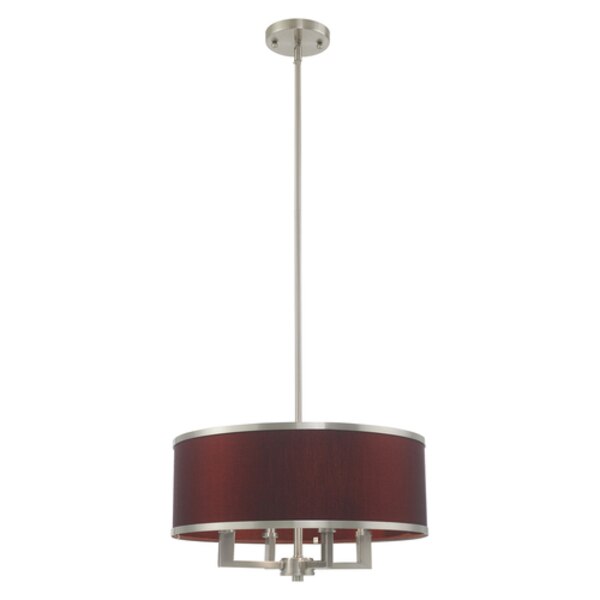 Park Ridge 4 Light Brushed Nickel Pendant Chandelier